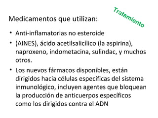 Medicamentos que utilizan: <ul><li>Anti-inflamatorias no esteroide </li></ul><ul><li>(AINES), ácido acetilsalicílico (la a...