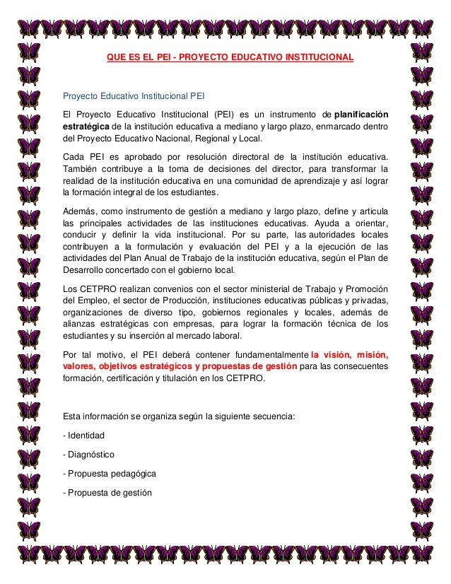 Que es el PEI