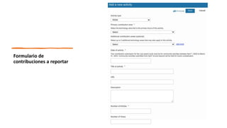 Formulario de
contribuciones a reportar
 