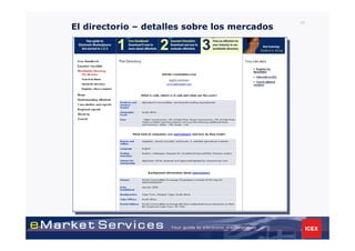 El directorio – detalles sobre los mercados
                                              49
 