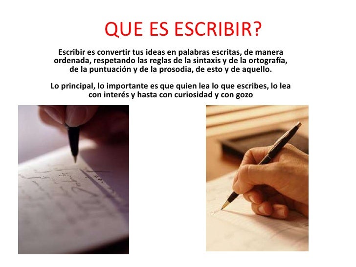 Que es escribir