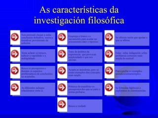 As características da investigación filosófica 