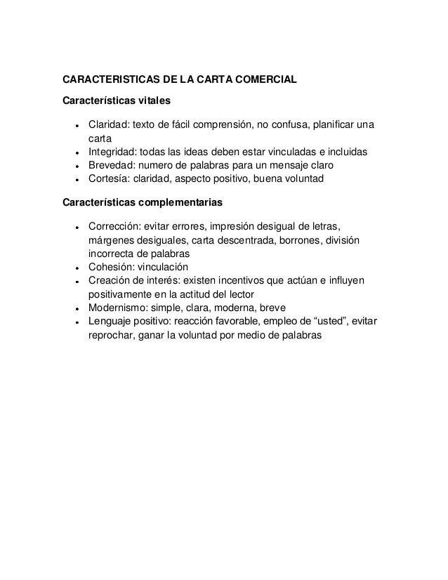 Que es la carta comercial