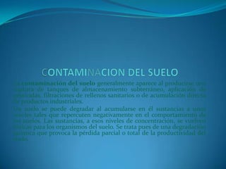CONTAMINACION VISUALLa contaminación visual es un tipo de contaminación que parte de todo aquello que afecte o perturbe la visualización de sitio alguno o rompan la estética de una zona o paisaje; y que puede incluso llegar a afectar a la salud de los individuos o zona donde se produzca el impacto visual. La contaminación visual también se refiere a los carteles de publicidad.Se refiere al abuso de ciertos elementos “no arquitectónicos” que alteran la estética, la imagen del paisaje tanto rural como urbano, y que generan, a menudo, una sobre estimulación visual agresiva, invasiva y simultánea.
