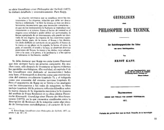 su obra Grundlinien einer Philosophie der Techl1ik (1877),
la elaboró detallada y sistemáticamente. Para Kapp,
la relación...