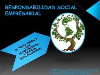 RESPONSABILIDAD SOCIAL EMPRESARIAL,[object Object],http://www.youtube.com/watch?v=QPabCKOUVM8&feature=related,[object Object]