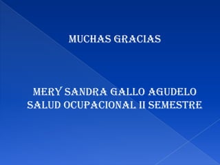 Muchas graciasMerysandra gallo agudeloSalud ocupacional ii semestre