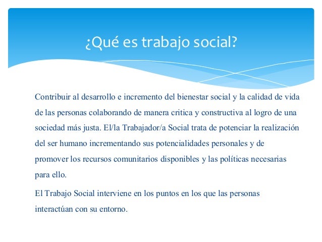 Que es trabajo social