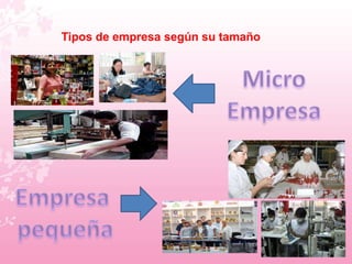 Tipos de empresa según su tamaño 
 
