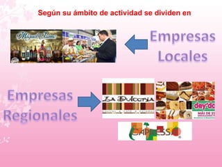 Según su ámbito de actividad se dividen en 
 