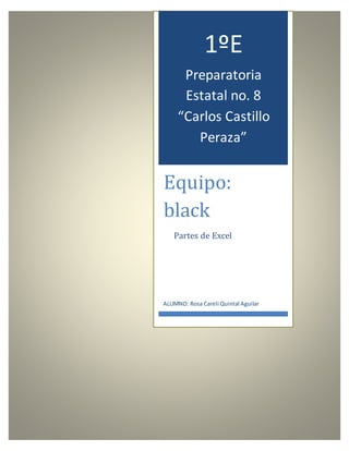 1ºE
Preparatoria
Estatal no. 8
“Carlos Castillo
Peraza”
Equipo:
black
Partes de Excel
ALUMNO: Rosa Careli Quintal Aguilar
 