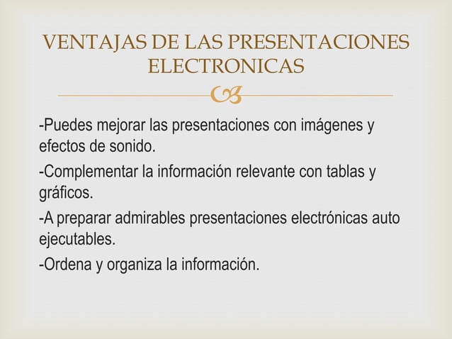 Que es una presentacion electronica | PPT