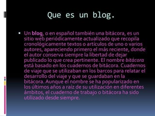 Que Es Un Blog