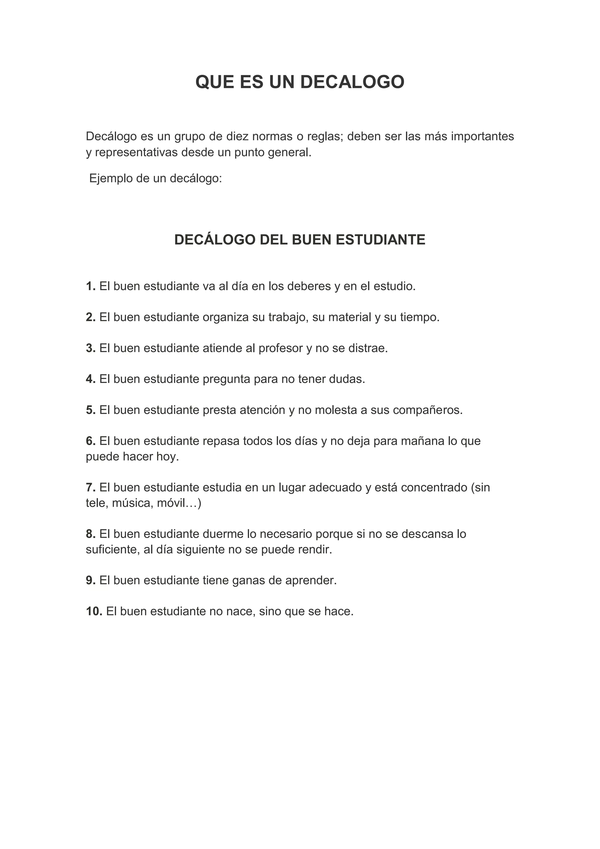 QUE ES UN DECALOGO | DOCX