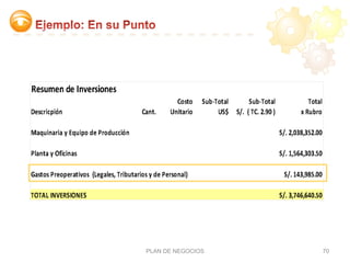PLAN DE NEGOCIOS 70
 