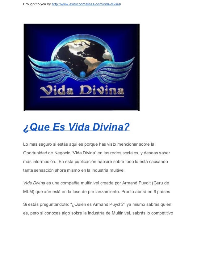 Oportunidad Vida DivinaUn Negocio Multinivel A Otro Nivel