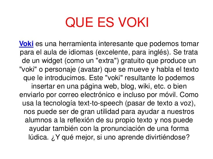 Resultado de imagen de voki define