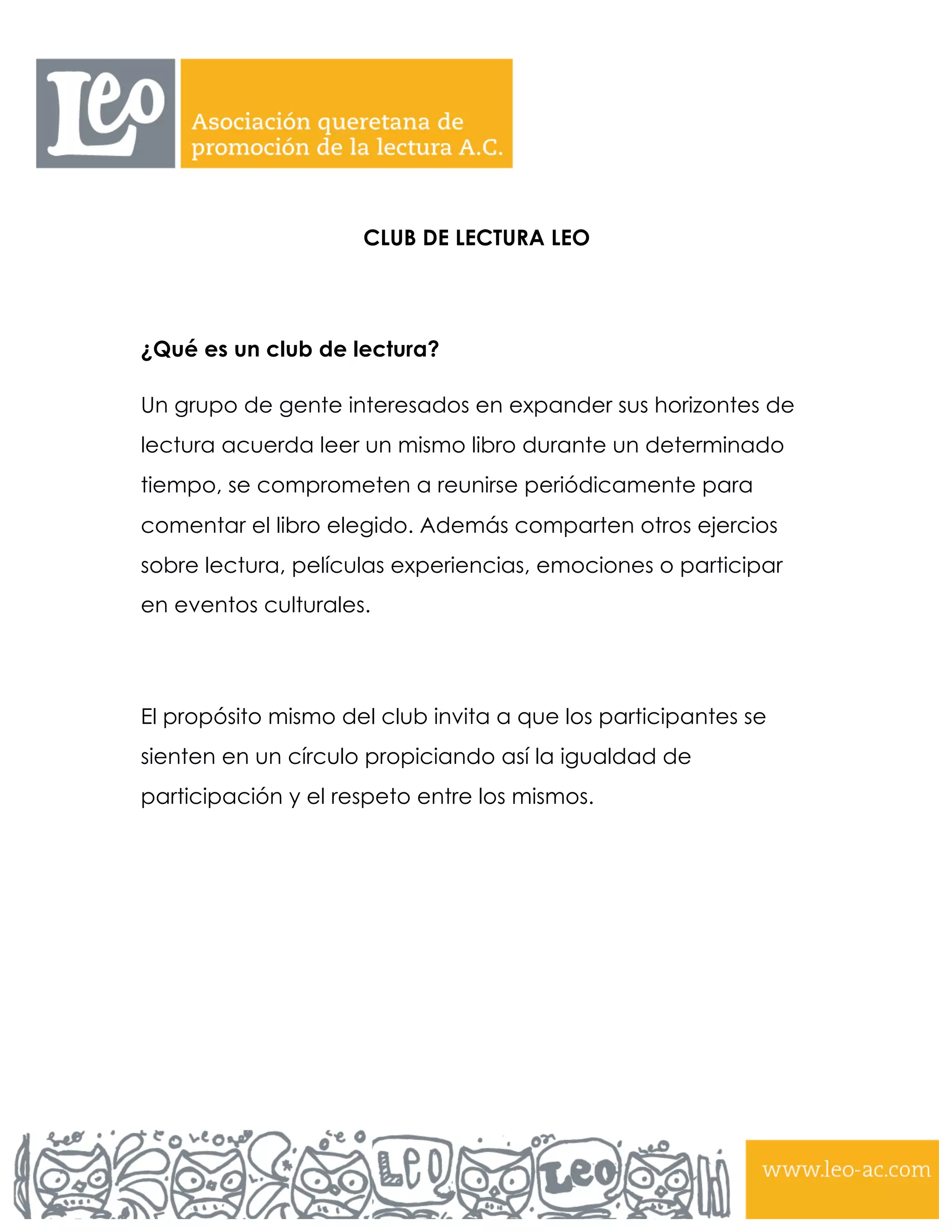 Qué es y cómo hacer un club de lectura | PDF