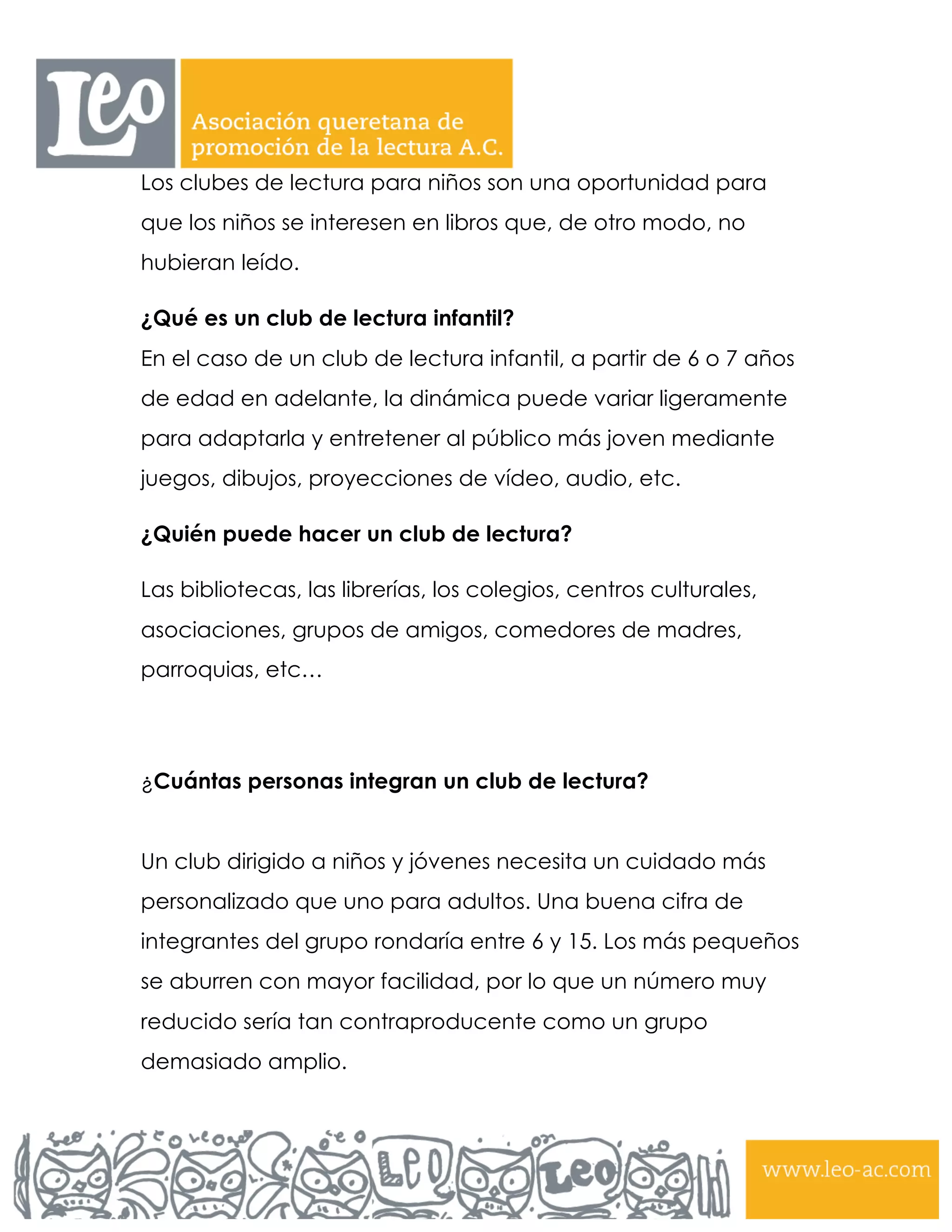 Qué es y cómo hacer un club de lectura | PDF