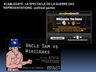 #CABLEGATE : LE SPECTACLE DE LA GUERRE DES <br />REPRESENTATIONS : politicalgames<br />