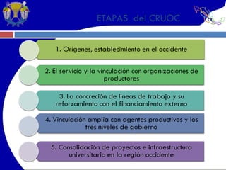 ETAPAS  del CRUOC 