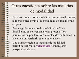MATERIAS DE MODALIDAD