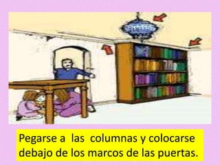 Pegarse a las columnas y colocarse
debajo de los marcos de las puertas.
 