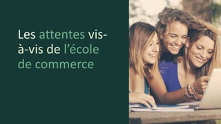 Les attentes vis-
à-vis de l’école
de commerce
20
 