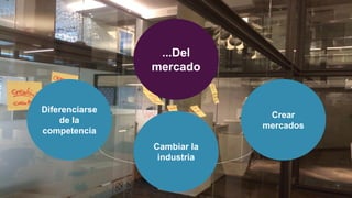 ...Del
mercado
Crear
mercados
Diferenciarse
de la
competencia
Cambiar la
industria
 