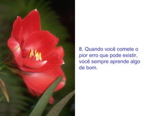 8. Quando você comete o pior erro que pode existir, você sempre aprende algo de bom. 