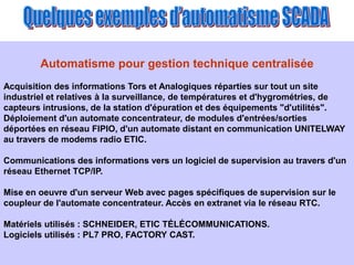 Vers Automate Quelques exemples d'automatisme SCADA.ppt