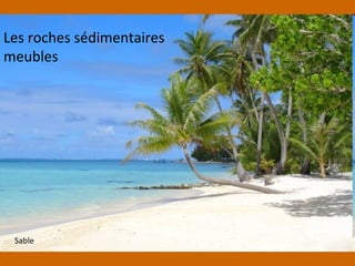 Sable
Les roches sédimentaires
meubles
 