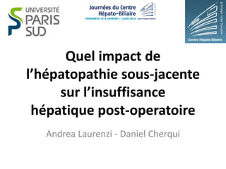 Quel impact de
l’hépatopathie sous-jacente
sur l’insuffisance
hépatique post-operatoire
Andrea Laurenzi - Daniel Cherqui
 