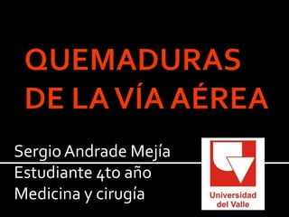 SergioAndrade Mejía
Estudiante 4to año
Medicina y cirugía
 