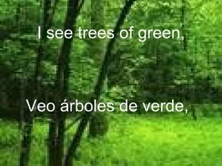 Veo árboles de verde,  I see trees of green, 