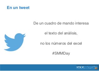 Si tienes web, mide más las Conversiones
que las Conversaciones…
#SMMDay
En un tweet
 