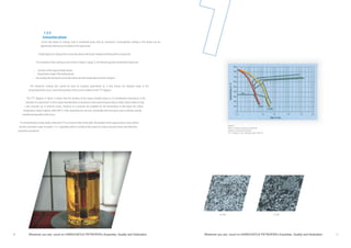 1.3.3
Convectionphase
In the last phase of cooling, heat is conducted away only by convection. Consequently cooling in this phase can be
significantlyaffectedbycirculationofthequenchant.
Ahigh degreeofcoolingintheconvectionphasewillresultindeeperhardening ofthecomponent.
ForevaluationofthecoolingcurvesshowninFigure 2(page7),thefollowingpointsarethereforeimportant:
– durationofthevapourblanketphase
– temperaturerangeoftheboilingphase
– thecoolingrateduring theconvectionphaseandthetemperatureatwhichitbegins.
The maximum cooling rate cannot be used to compare quenchants as it only shows the steepest slope of the
temperature/time curve,andnotthepositionofthecurveinrelationtotheTTTdiagram.
The TTT diagram in Figure 4 shows that the duration of the vapour blanket phase is of considerable importance in the
selection of a quenchant. A short vapour blanket phase is necessary when quenching low alloy or plain carbon steels as only
a few seconds (or, in extreme cases, fractions of a second) are available for the temperature to fall below the critical
temperature range of approx. 600-500°C. If this requirement is not met, undesirable soft structures such as bainite, pearlite,
troostiteandpossiblyferriteoccur.
For the hardening of alloy steels, where the TTT curve lies further to the right, the duration of the vapour phase is less critical,
but the comments made in section 1.3.1 regarding uniform cooling of the surface to reduce thermal stress and distortion,
shouldbeconsidered.
Wherever you are, count on HARDCASTLE PETROFER’s Expertise, Quality and Dedication10
1
Figure 4:
Effect of various cooling characteristic
relative to achievable hardness.
(TTT- diagram C 45, unalloyed steel 0.45% C)
58 HRC 27 HRC
Wherever you are, count on HARDCASTLE PETROFER’s Expertise, Quality and Dedication 11
 