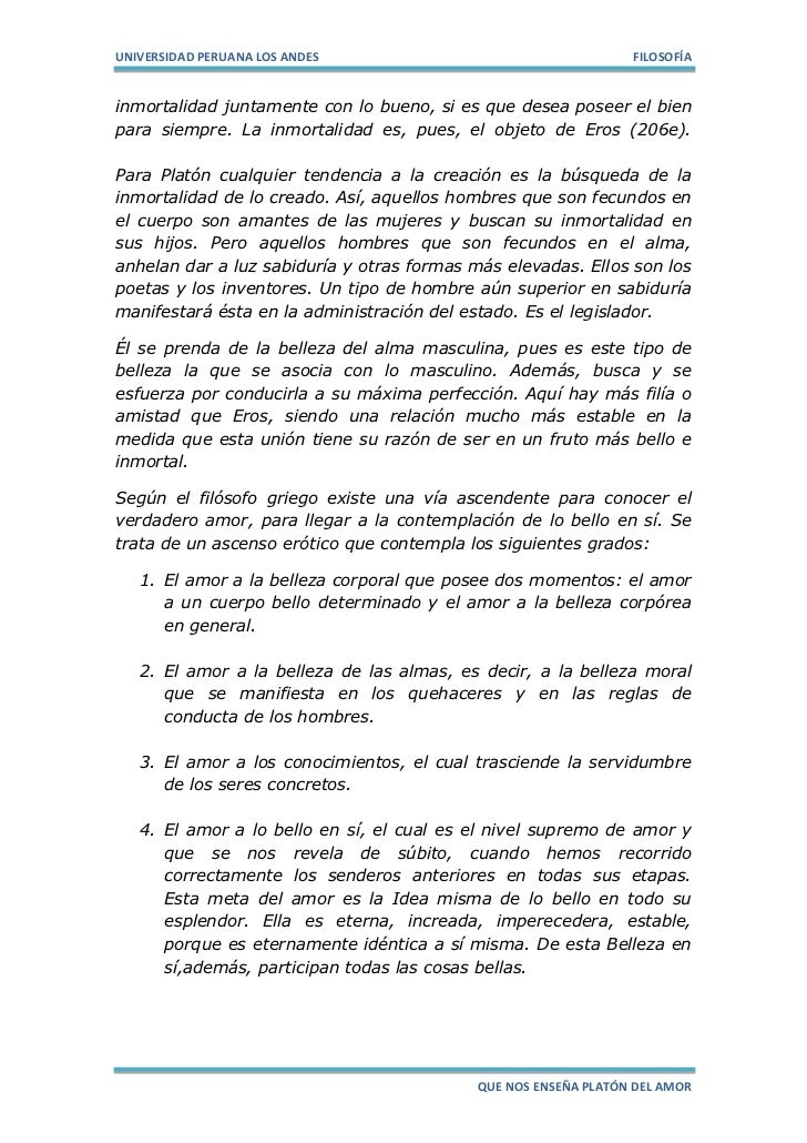 Que nos enseña platon del amor