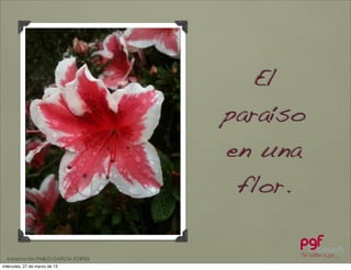 El
                                   paraíso
                                   en una
                                    flor.

  Adaptación PABLO GARCÍA FORTES
miércoles, 27 de marzo de 13
 