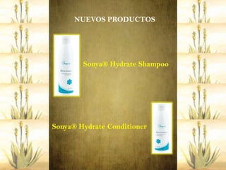 NUEVOS PRODUCTOS




        Sonya® Hydrate Shampoo




Sonya® Hydrate Conditioner
 
