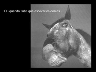 Ou quando tinha que escovar os dentes. 