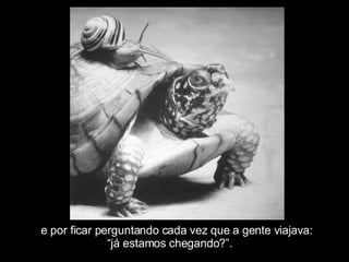 e por ficar perguntando cada vez que a gente viajava:  “ já estamos chegando?”. 