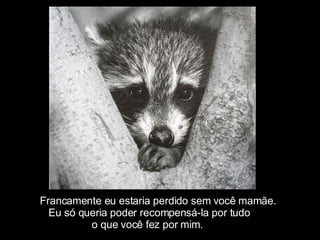 Francamente eu estaria perdido sem você mamãe. Eu só queria poder recompensá-la por tudo o que você fez por mim. 