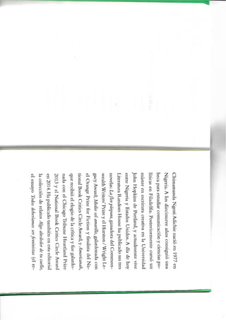 Querida Ijeawele. Cómo educar en el feminismo