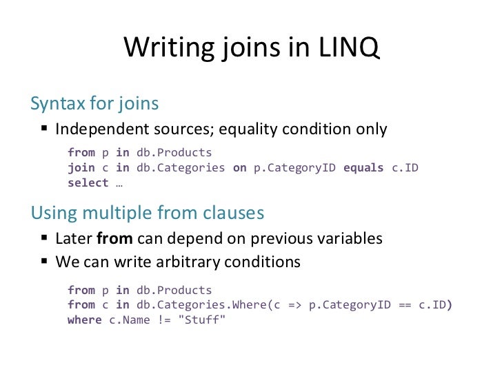 Queries in general purpose languages