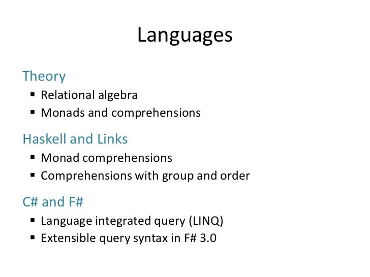 Queries in general purpose languages