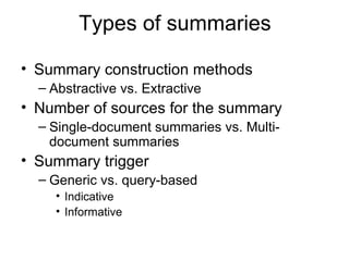 Query based summarization | PPT