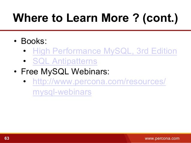 Query Optimization with MySQL 5.6: Old and New Tricks - Percona Live … slideshare - 웹