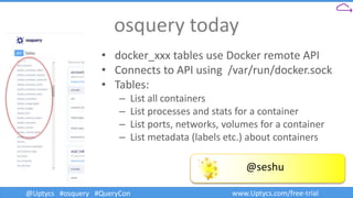 Query Docker Securing Docker Containers via Osquery and Kubernetes | PPTX