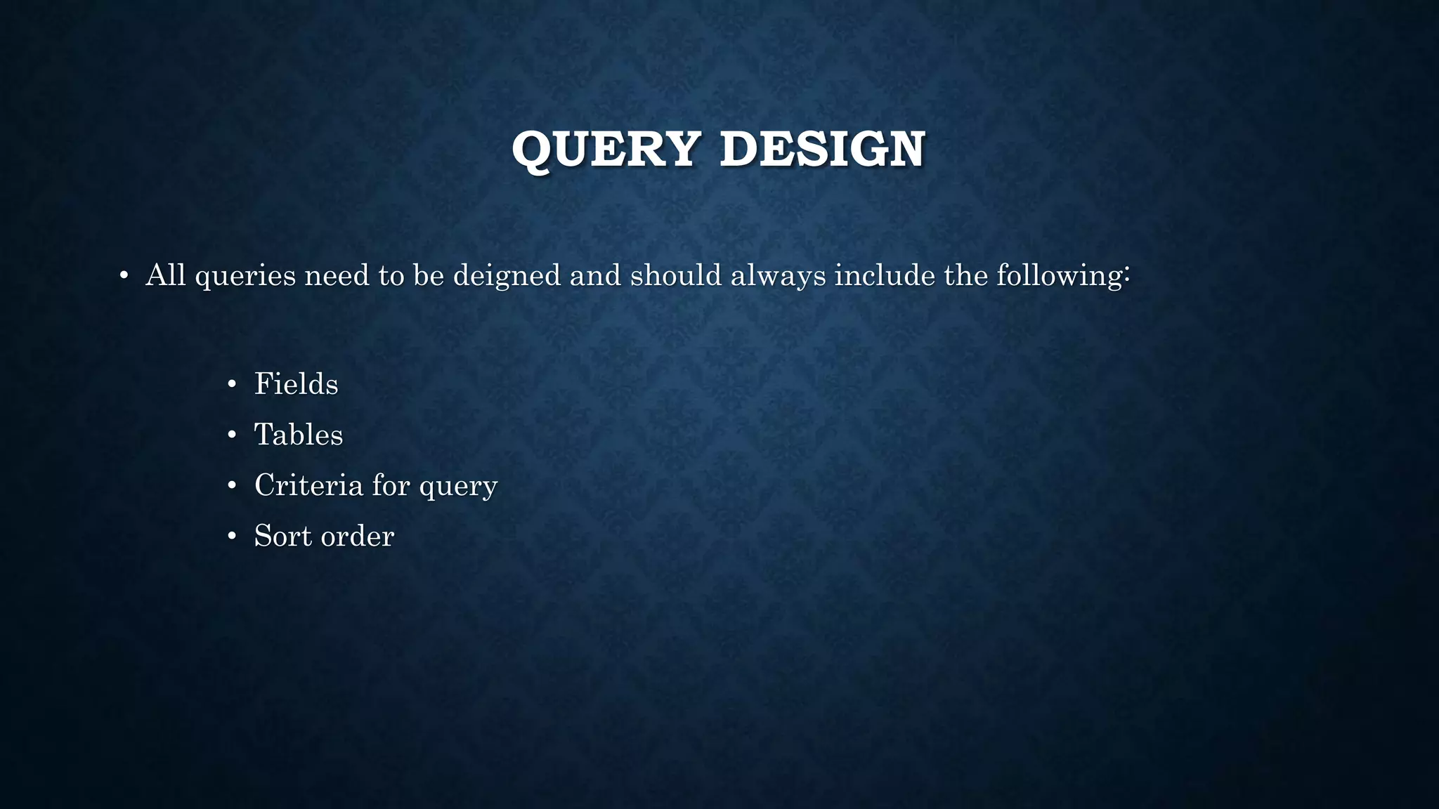Query design | PPT